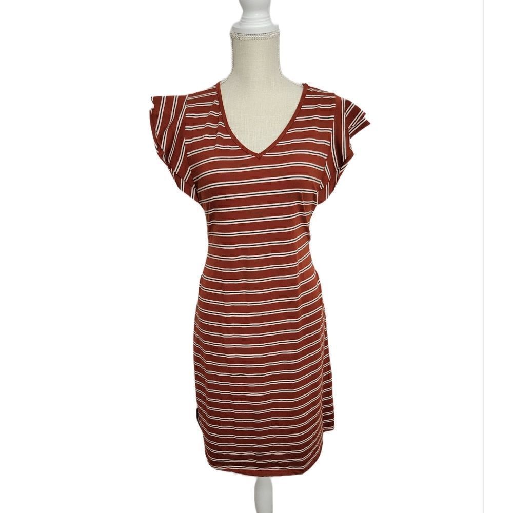 Ces femme striped dress Flutter Sleeve Sz Small